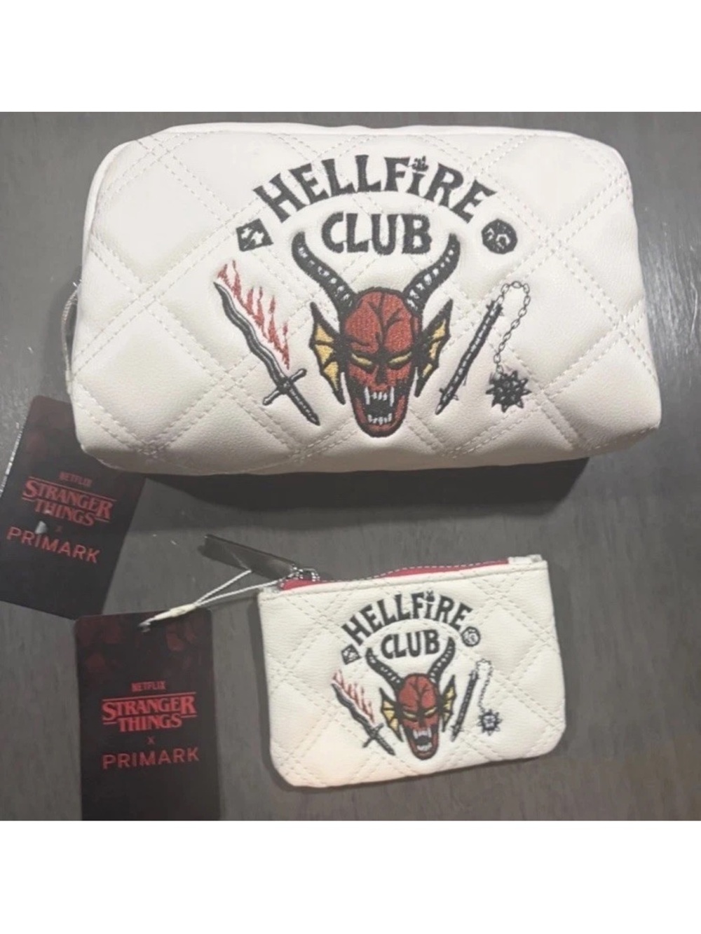 PRIMARK X  Stranger Things Travel Bag And Coin Purse Wallet  Embroidered NWT